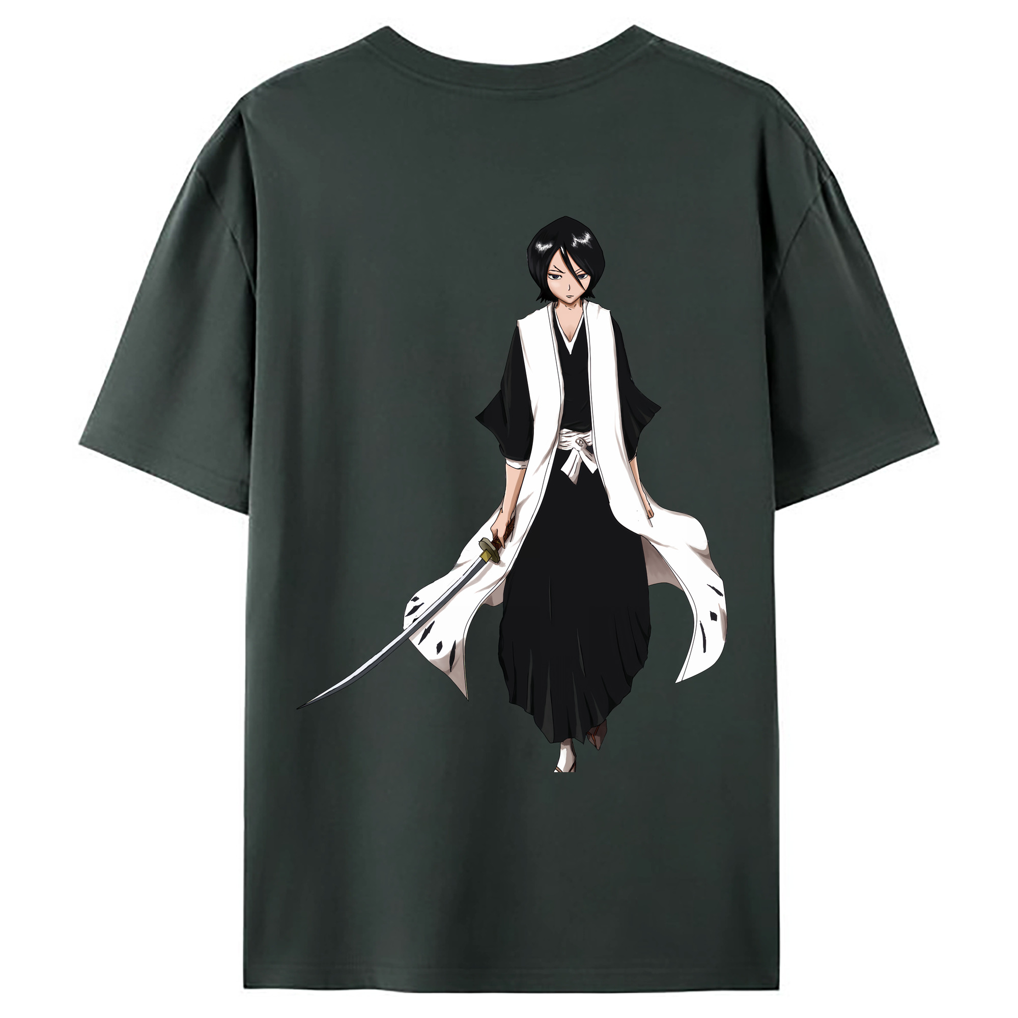 （画像用） ブリーチ 朽木ルキア BLEACH Kuchiki Rukia 綿100％ メンズ半袖Tシャツ（バックプリント） 通気性